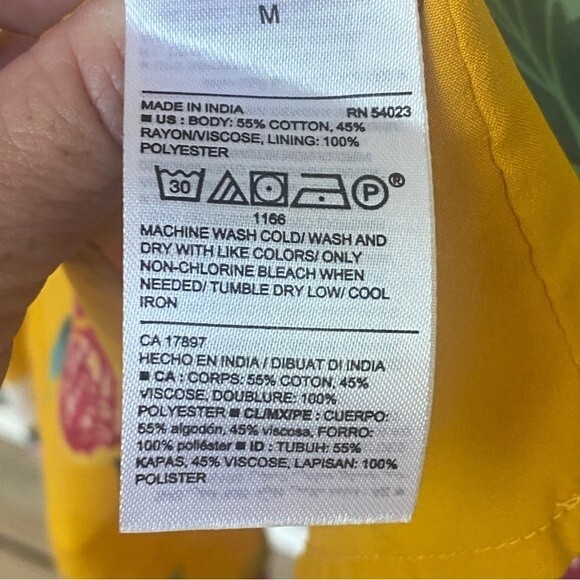 Old Navy Yellow Floral Midi Sundress - Size Medium - Ruffle Hem - Picture 9 of 10